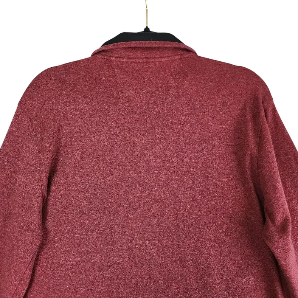 Banana Republic Mens Luxury Touch Half Zip Sweater Shirt Size Large Burgundy Red